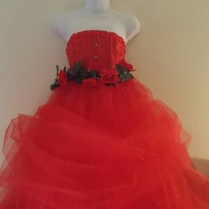 Victorian Inspired Valentine Rose Corset Ball Gown